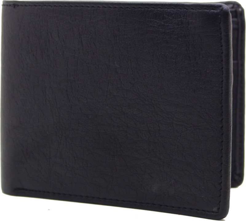 flex boom Men Black Artificial Leather Wallet(4 Card Slots)