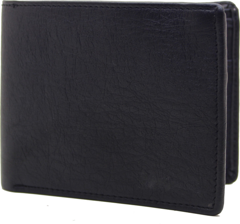 flex boom Men Black Artificial Leather Wallet(4 Card Slots)