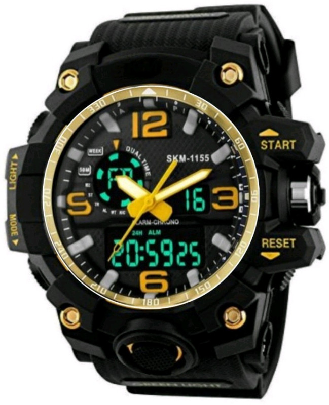 indo club 211 shock resistante golden casual sport fancy look superstar look Watch - For Men Analog-Digital Watch  - For Men
