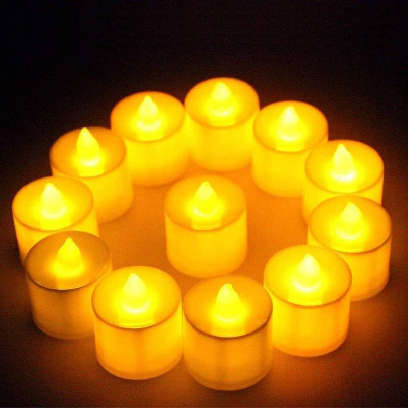 pushpasale LED Candel Lights for Festival, Wedding, Functions Home Decor, Multicolor 25Gm, Pack of 1 Candle(Yellow, Pack of 1)