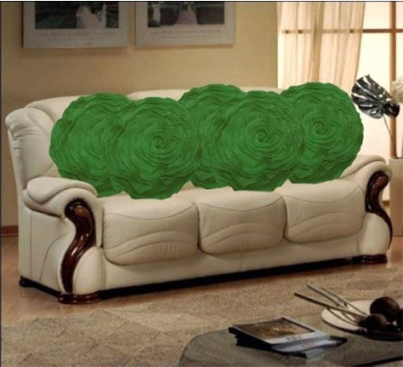 mra fashion Embroidered Cushions Cover(Pack of 5, 40*40, Green)