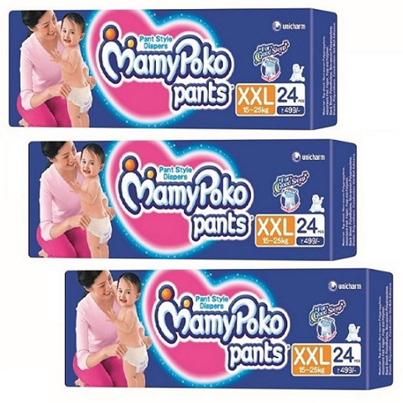 MamyPoko EXTRA ABSORB PANT STYLE BABY DIAPERS XXL-24 - XXL(72 Pieces)