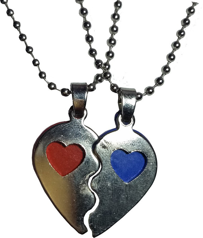 stylish dude heart locket Silver Stainless Steel
