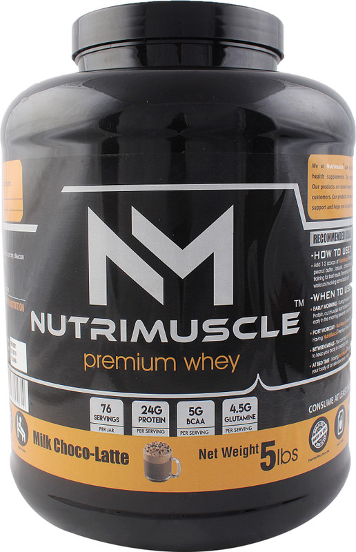 nutrimuscle Nutrimuscle premium Whey Protein - Milk Choco Latte -5 lbs Whey Protein(5 L, Milk Choco Latte)