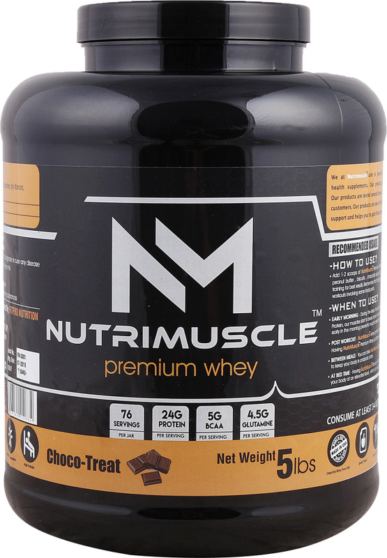 nutrimuscle Nutrimuscle premium Whey Protein - Milk Choco Latte -5 lbs Whey Protein(5 L, Choco Treat)