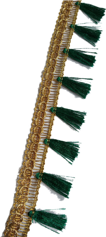 hariyanilace new best Golden lace with mini tassels fancy laces Saree Falls(Gold)
