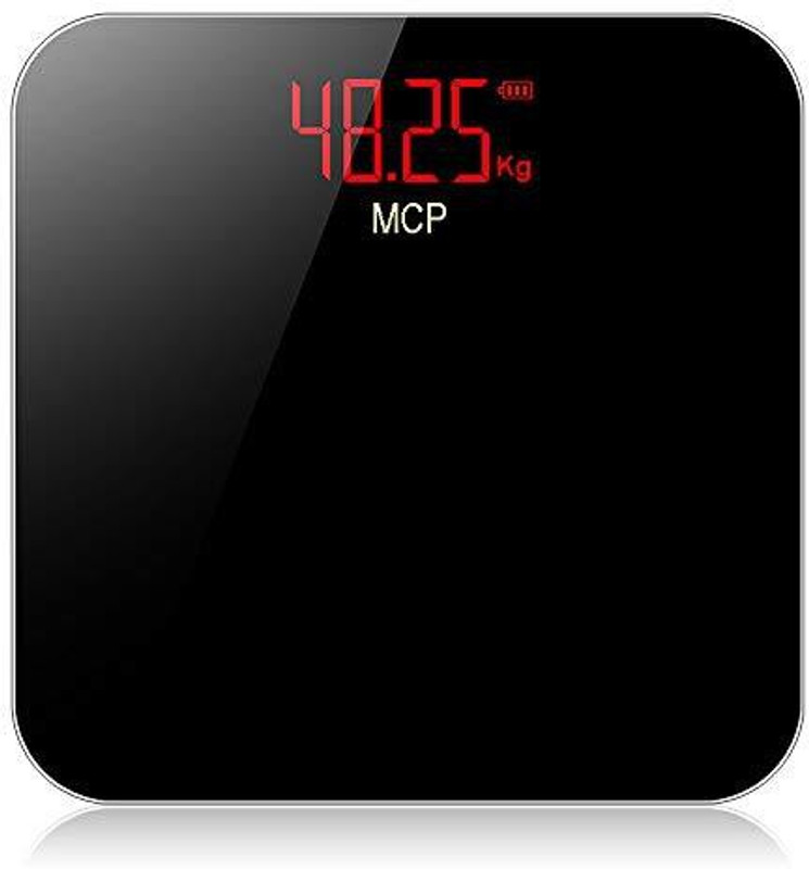 MCP Black Rechargeable Digital Personal Weighing Scale Electronic Weight Machine For Human Body Weighing Scale(Black)
