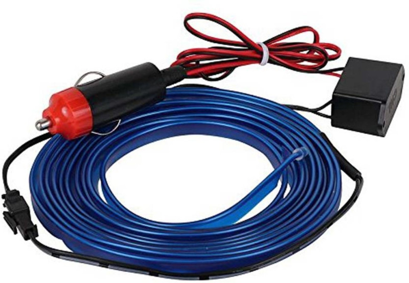 AutoBizarre Blue Color 5 Meters Car Interior Decoration Cold Light Line EL Wire (Works With All Cars) Car Fancy Lights(Blue)