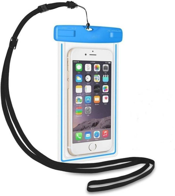 rr design Pouch for Universal 100% Waterproof Pouch, 10.5×16cm(about 6.0 inch), Camera can use under water(Sky blue, White, Waterproof)