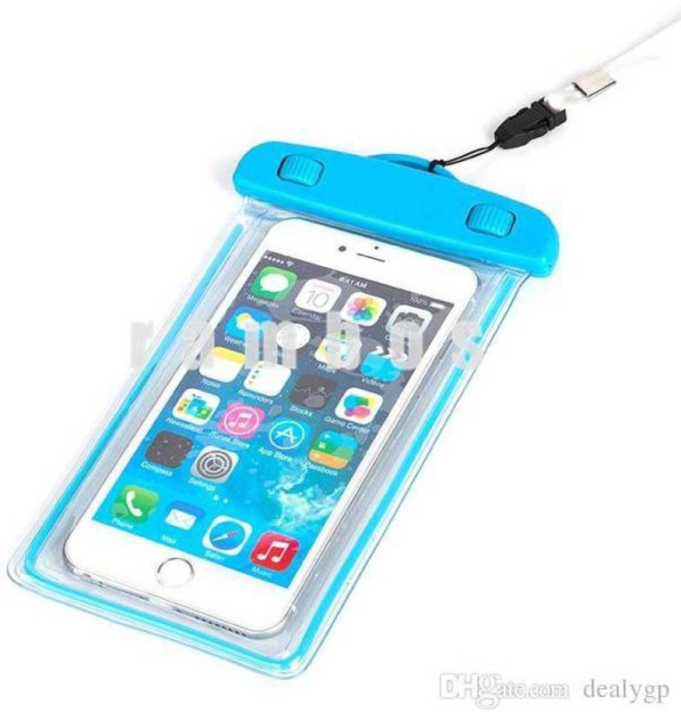 rr design Pouch for Universal 100% Waterproof Pouch, 10.5×16cm(about 6.0 inch), Camera can use under water(Light Blue, Waterproof)