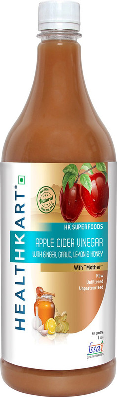 Healthkart Apple Cider Vinegar with Mother & Ginger, Garlic, Lemon, Honey Vinegar(1 L)