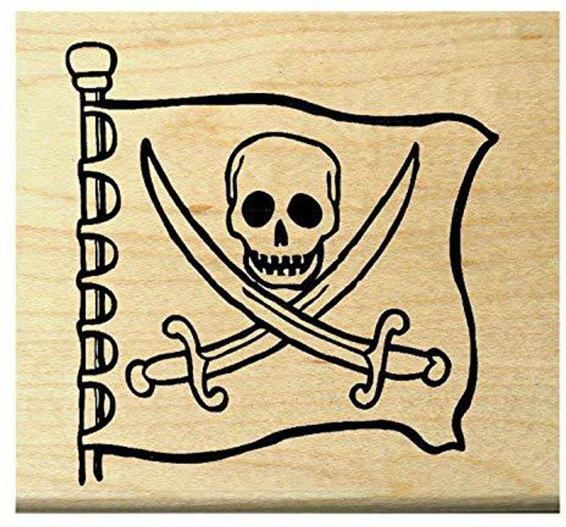 dragonflylaser P10 Pirate flag rubber stamp