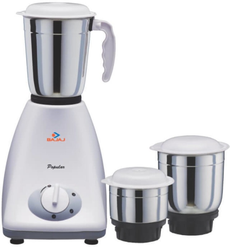 Bajaj Popular Mixer Grinder 450 Mixer Grinder(White, 3 Jars)