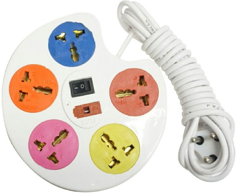SHOPTICO Extension Cord Board with 5 Socket 5 Socket Surge Protector(Multicolor)