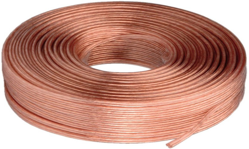 MX TV-out Cable 330 Feet 100 Meters Professional Flexible 22 Awg Oxygen Free 100% Pure Copper Transparent Speaker Wire Cable -3089(Copper, For Home Theater, 100)