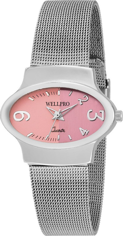 wellpro WP8026 Beautiful Pink Dazy Sheffer Chain Elegant Analog Watch  - For Women