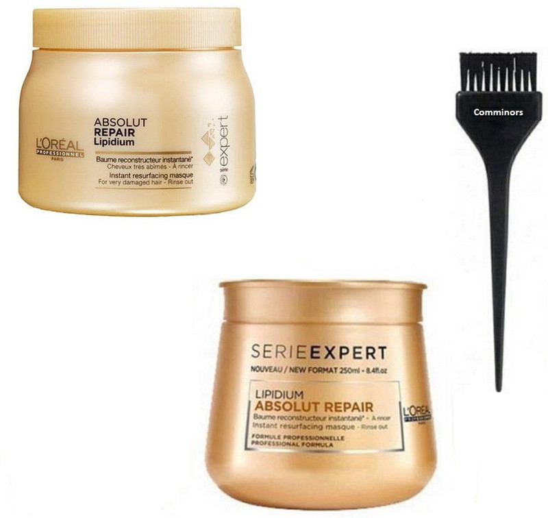 comminors Of hair brush & l'oreal Absolute repair Lipidium serie Expert hair spa & Conditioner (set of 3)(1 Items in the set)