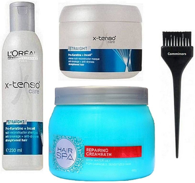 comminors of hair brush & X-tenso care conditioner & Shampoo & deep nourshing cream spa (set of 4)(1 Items in the set)