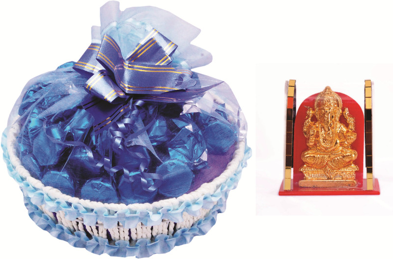 Skylofts Fancy Chocolate Basket with Ganeshji Idol Diwali Combo Combo(225gms)