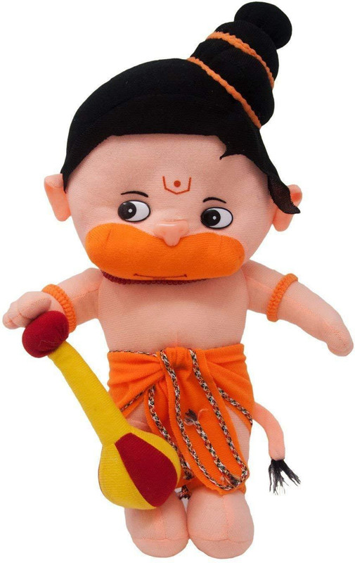 prachi toys Lord Baal Hanuman Hindu Idol Soft Plush Toy- 34cm  - 15 cm(Multicolor)