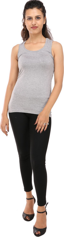 xencat Casual Sleeveless Solid Women Grey Top