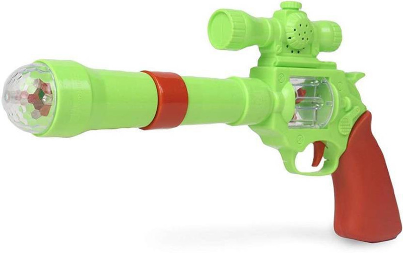 oongly Strike Gun Toy with 3D Projection Lights and Music,12-inch Action Toy for Kids(Green)