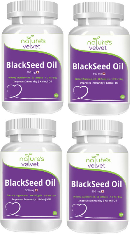 Natures Velvet Lifecare Black seed oil 500mg capsules- Pack of 4(500 mg)