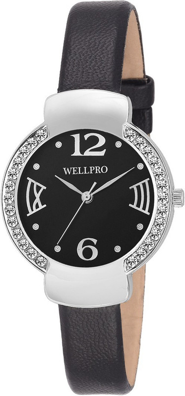 wellpro WP6026 New Generation Blk Mercy Diamond Analog Watch  - For Girls