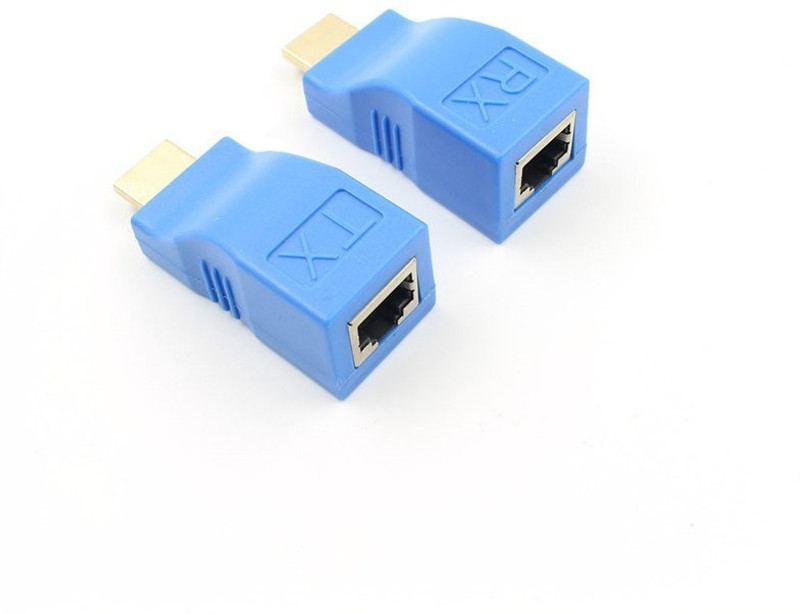 smacc Hdmi Extender Dual Rj45 Cat5e/cat6 Lan Ethernet Cable For Ps3 Hd-dvd Stb Hdtv (100 Ft 30m) Media Streaming Device 30 m LAN Cable(Compatible with cat6, cat5e, Blue, One Cable)