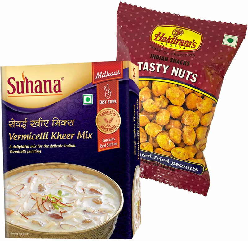 Mithai4all Diwali Gift Hamper of Kheer Mix, Tasty Nuts (50gms) with Paper Bag Combo(1 Hamper)