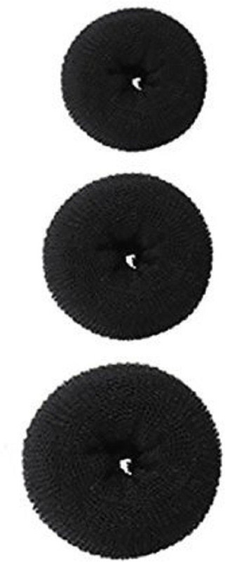 nerr Magic Hair Style Donut Maker Nylon Wire Stretchable Ring Size-S 6cm For Bun (Black) Hair Accessory Set(Black)