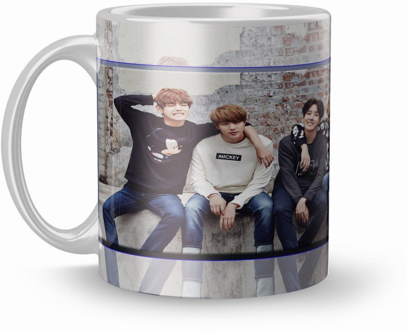 dreamcart BTS Gift 320Ml Multicolor (1623 ) Ceramic Mug(320 ml)