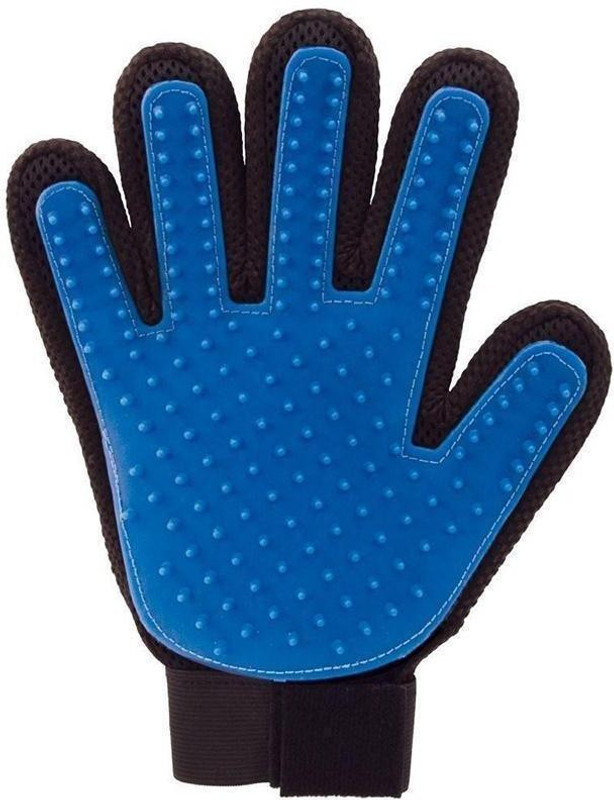 kstrades Grooming Gloves for Dog & Cat(Black, Blue, Fits All)