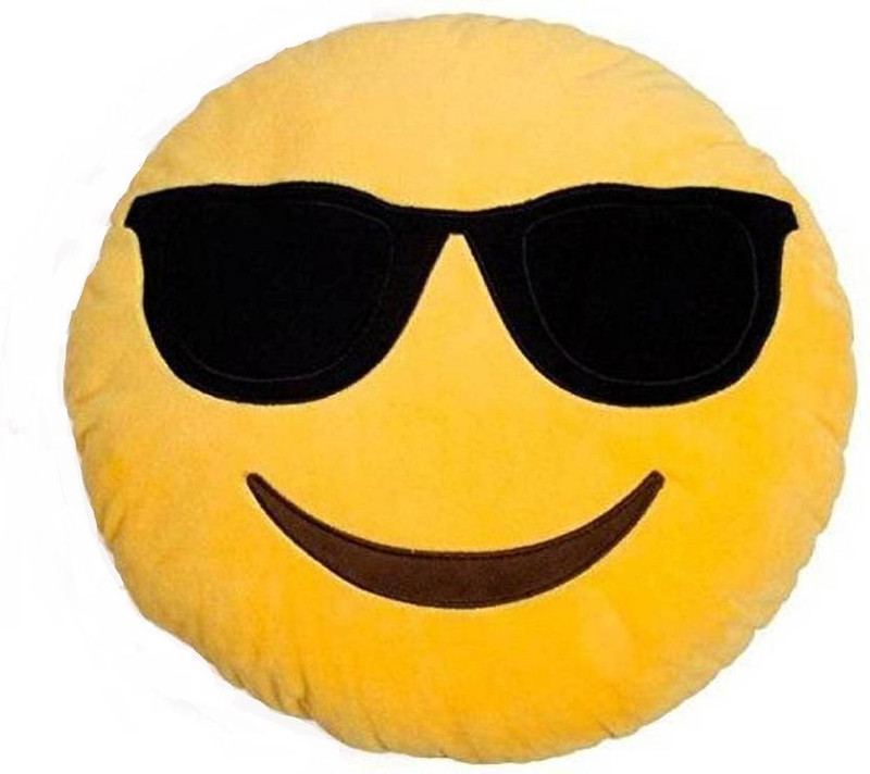 minitrees Emoji, Goggles Decorative Cushion Pack of 1(Yellow)