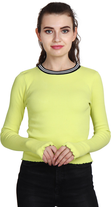 saava Casual Full Sleeve Stylised Women Green Top