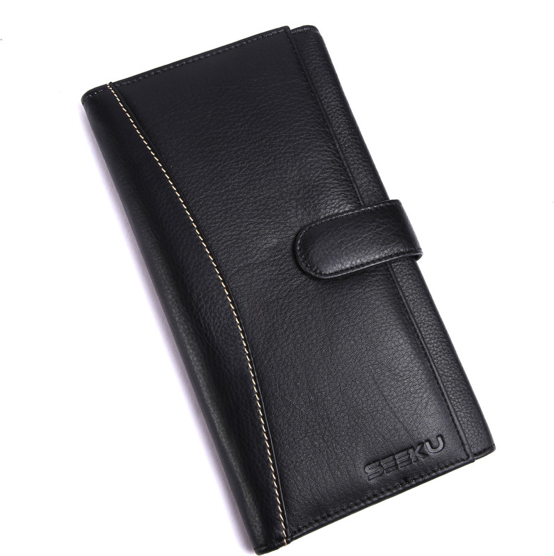 myseeku Unisex Leather Passport Holder - Multipurpose Leather Credit Card, Passport, Cheque Book Holder Wallet Black(Black)