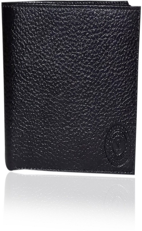 MR Leather Men Black Genuine Leather Wallet(4 Card Slots)