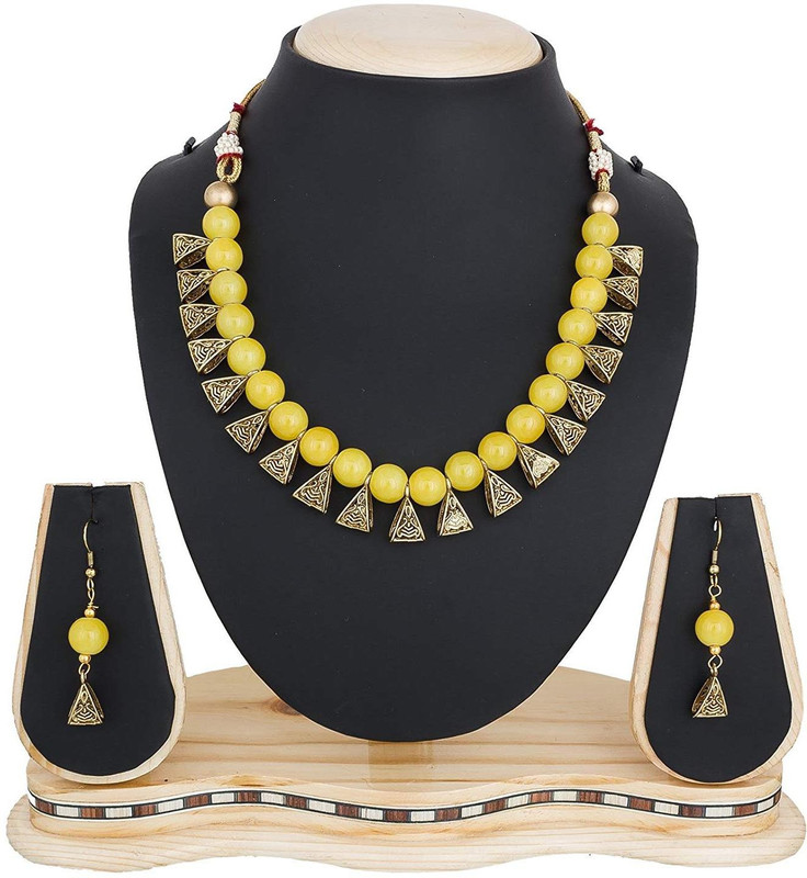 panassh Brass Jewel Set(Gold, Yellow)