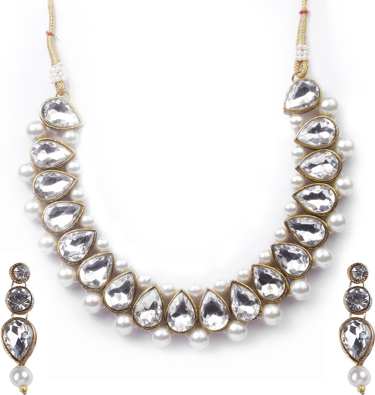 hariomcreations Alloy Jewel Set(Gold, White)