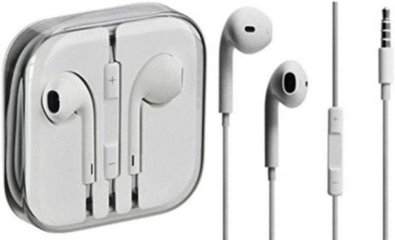 zeom High Quality Bassfull Earphone for iphone 5,5s,5c,6,6s,6plus,6splus,7,7plus,ipad & Ipod Wired Headset with Mic(White, In the Ear)