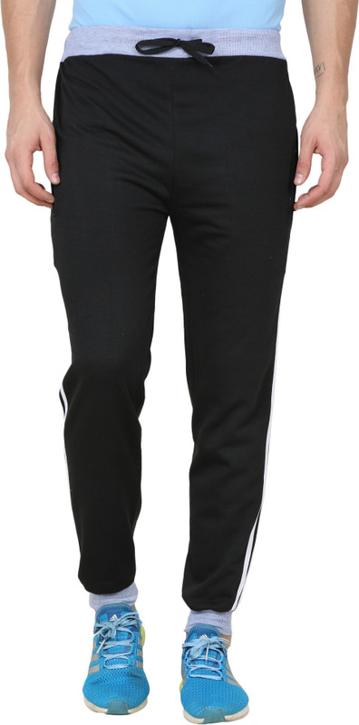 swaggy Solid Men & Women Black Track Pants