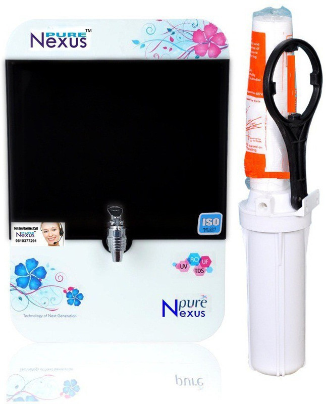 nexus pure LED LIGHT ADVANCED ALKALINE 10 L RO + UV + UF + TDS Water Purifier(WHITE & BLACK)