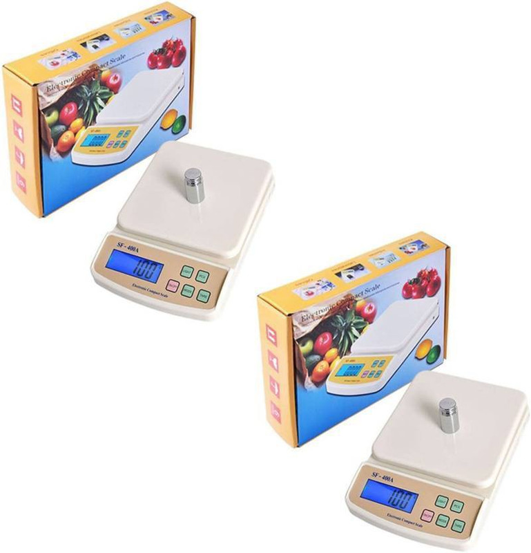 GLOWISH ACCURATE TABLE-TOP (Pack of 2) SF 400A 10Kg Kitchen Weighing Scale(Multicolor)