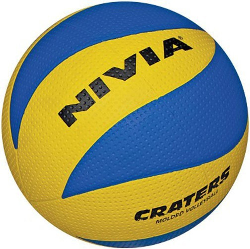 NIVIA Craters Rubber Volleyball - Size: 4(Standard, Pack of 1, Blue, Black, Yellow)