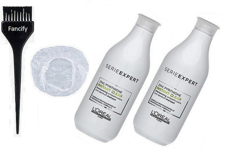 fancify Brush , L'oreal Série Expert Instant Clear Shampoo (Pack of 2) & Shower cap(3 Items in the set)