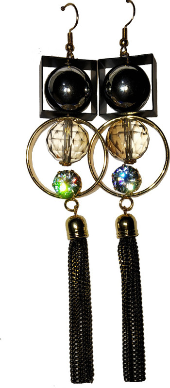 eris inc Long Hanging Beautiful earrings Crystal Metal, Copper Drops & Danglers, Tassel Earring