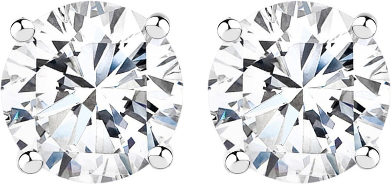 ijuels Princess Solitaire Collection Cubic Zirconia Sterling Silver Stud Earring