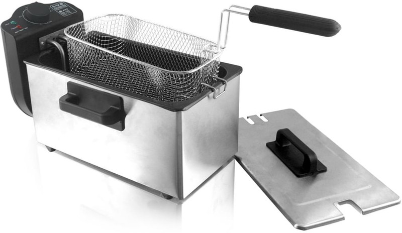 boxiya Deep Fryer with Basket, Stainless Steel Electric Oil Deep Fryer Machine with Adjustable Temperature, Easy to Clean, stainless steel housing Perfect for Fries, Chicken, Shrimp, Fully Removable, 3 Liter, 2000W 3 L Electric Deep Fryer
