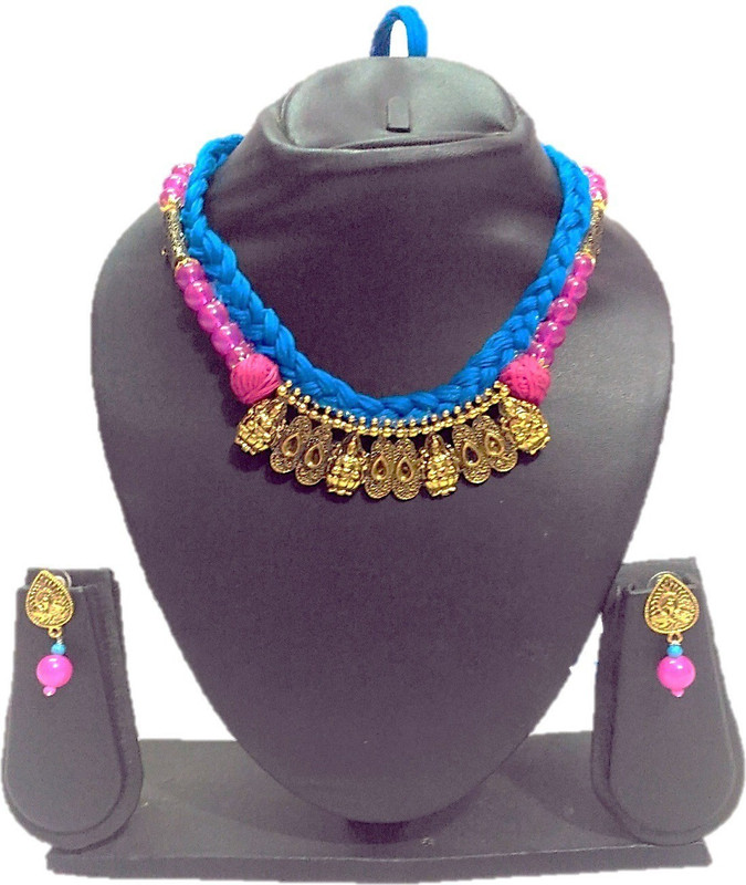 ladies first Oxidised Silver Jewel Set(Multicolor)