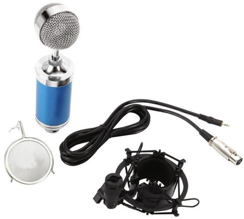 BIRATTY Sound Studio Recording Condenser Wired Microphone Pop Filter For KTV Karaoke Microphone(Blue)
